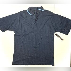 Vintage Perry Ellis‎ Men’s Medium Navy Blue Golf Polo Shirt Short Sleeve Cotton